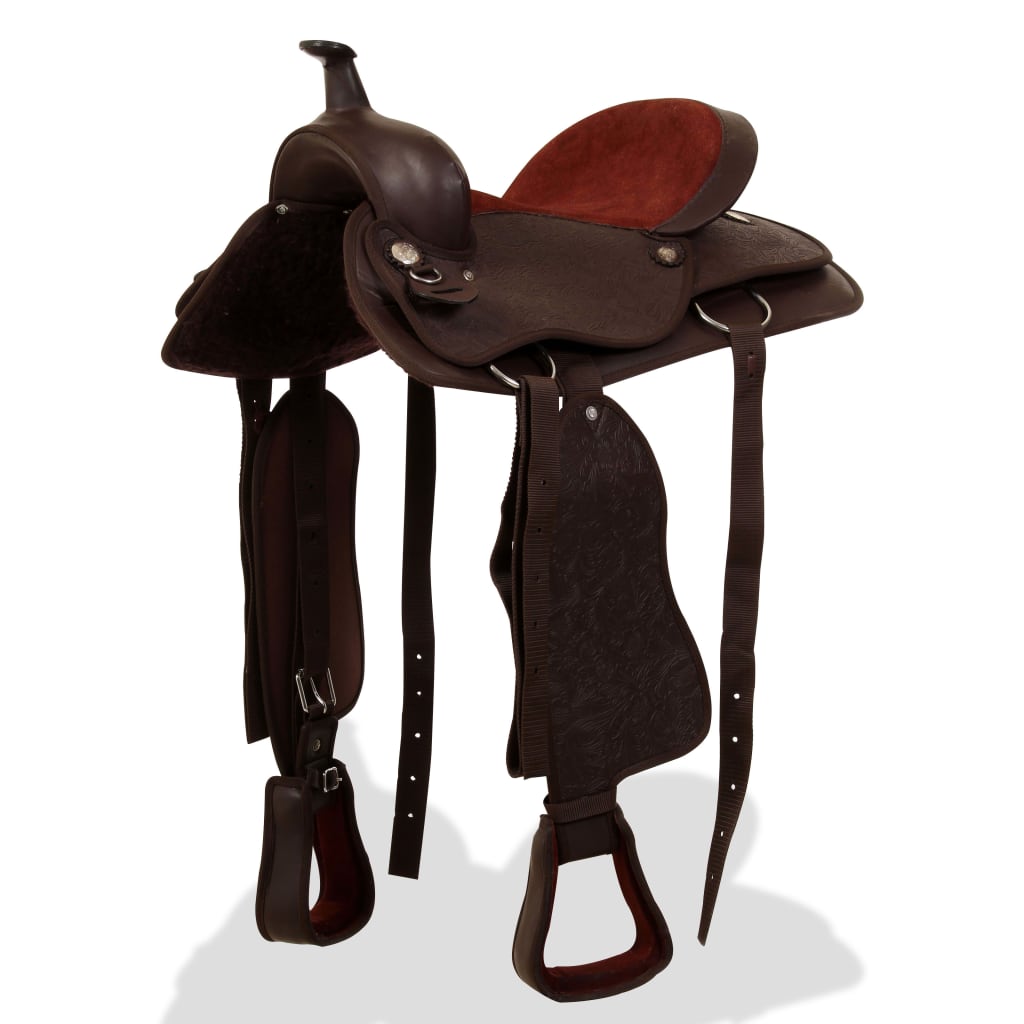 Șa Western, Căpăstru & Pieptar, Piele Naturală, 15&quot;,
