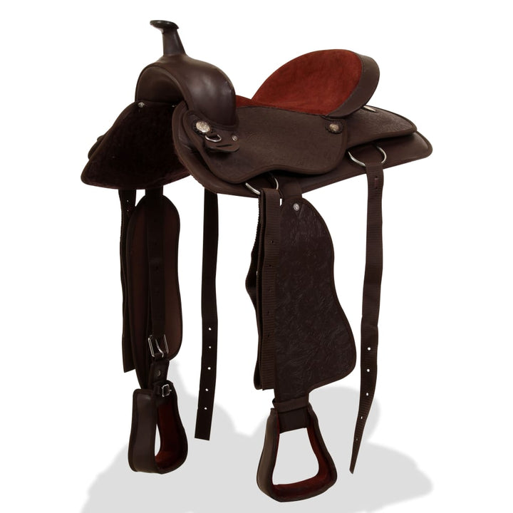 Șa Western, Căpăstru & Pieptar, Piele Naturală, 15&quot;,