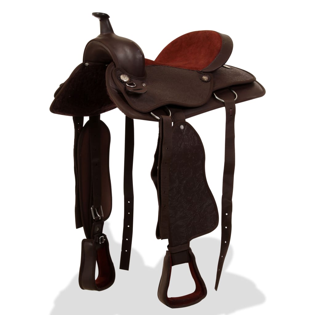 Șa Western, Căpăstru & Pieptar, Piele Naturală, 15&quot;,