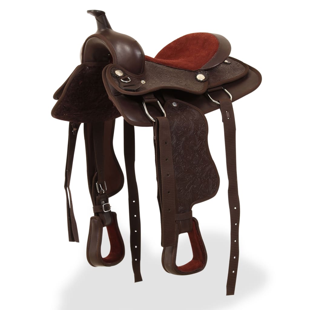 Șa Western, Căpăstru & Pieptar, Piele Naturală, 15&quot;,