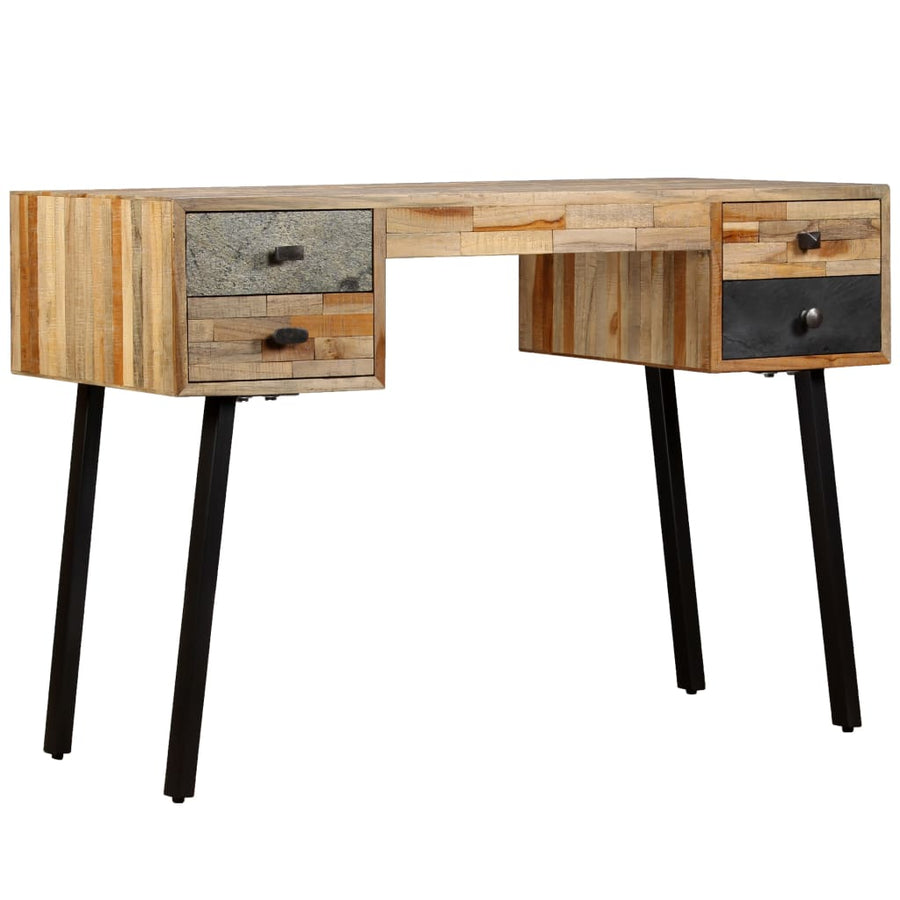 Birou Lemn Masiv De Tec Reciclat 110X50X76 Cm