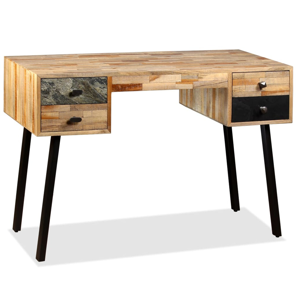 Birou Lemn Masiv De Tec Reciclat 110X50X76 Cm