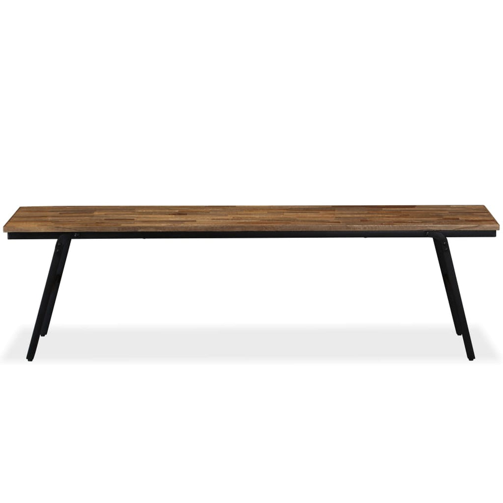 Bancă, Lemn De Tec Reciclat Și Oțel 160X35X45 Cm