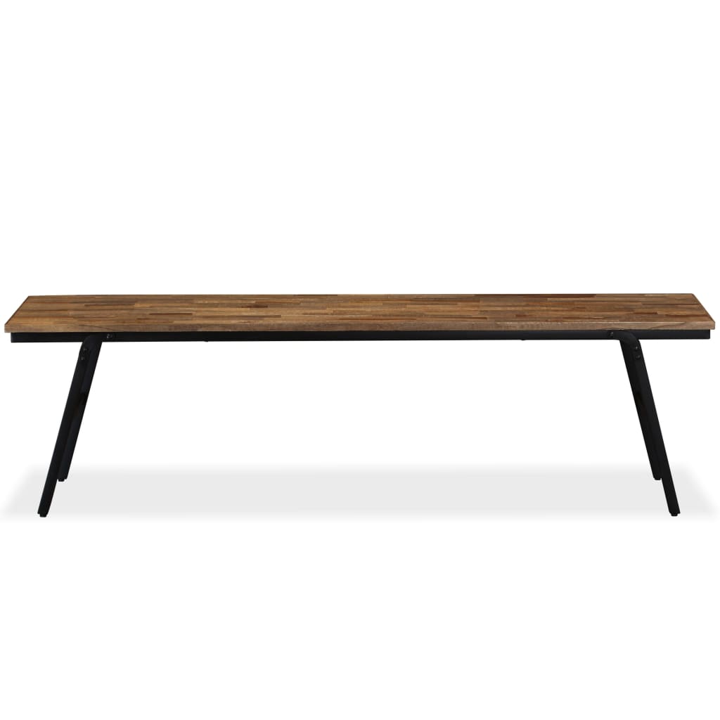 Bancă, Lemn De Tec Reciclat Și Oțel 160X35X45 Cm