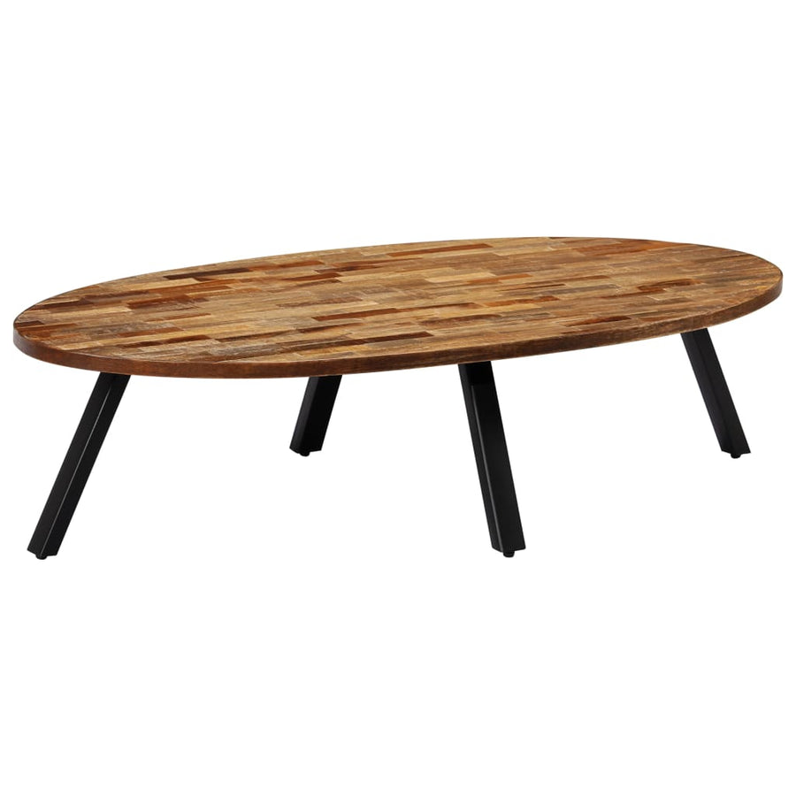Măsuță De Cafea, Tec Masiv Reciclat, Oval, 120 X 60 X 30 Cm