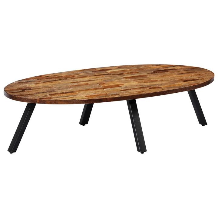 Măsuță De Cafea, Tec Masiv Reciclat, Oval, 120 X 60 X 30 Cm
