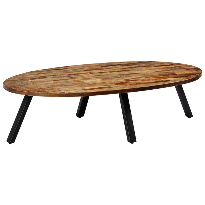 Măsuță De Cafea, Tec Masiv Reciclat, Oval, 120 X 60 X 30 Cm