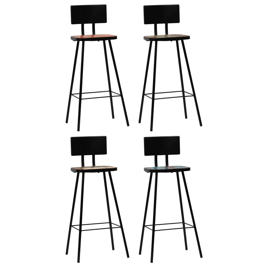 Set Mobilier De Bar, 5 Piese, Multicolor, Lemn Masiv Reciclat