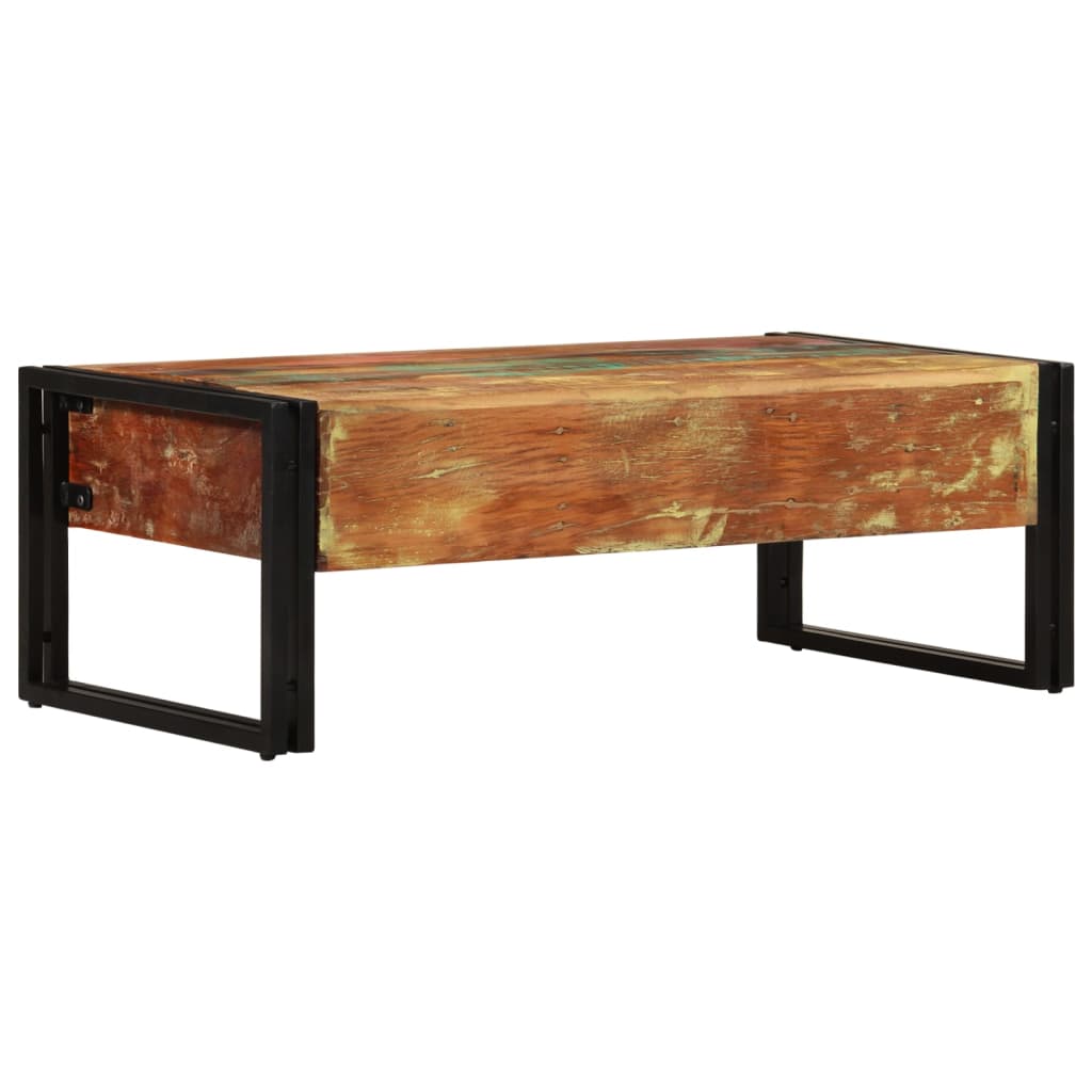 Măsuță De Cafea Cu 3 Sertare, 100X50X35 Cm, Lemn Masiv Reciclat