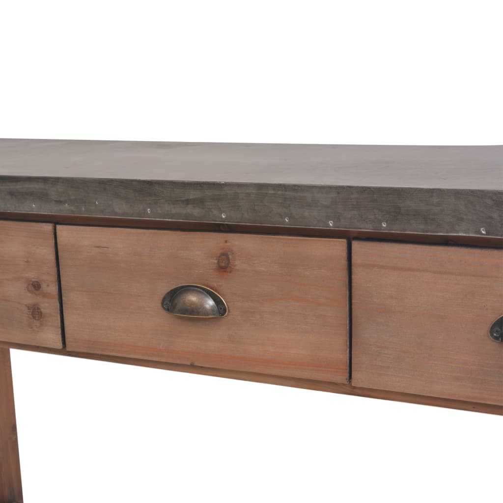 Masă Consolă Din Lemn Masiv De Brad, 122X35X80 Cm