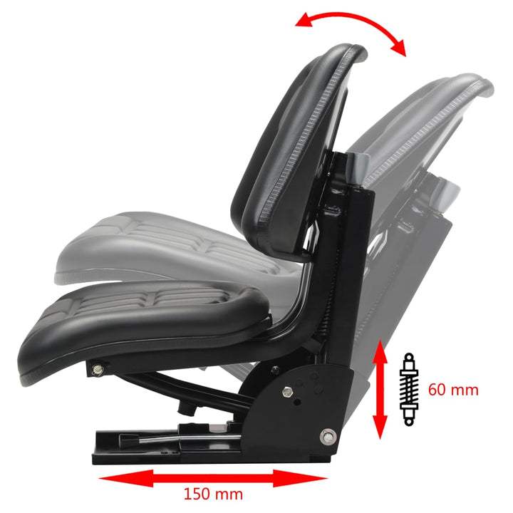 Scaun De Tractor Cu Suspensie Negru