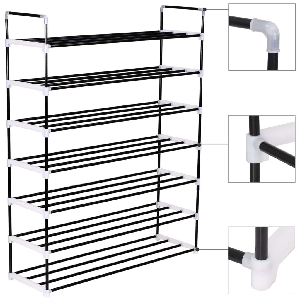 Raft Încălțăminte Cu 7 Etajere Din Metal Și Plastic,