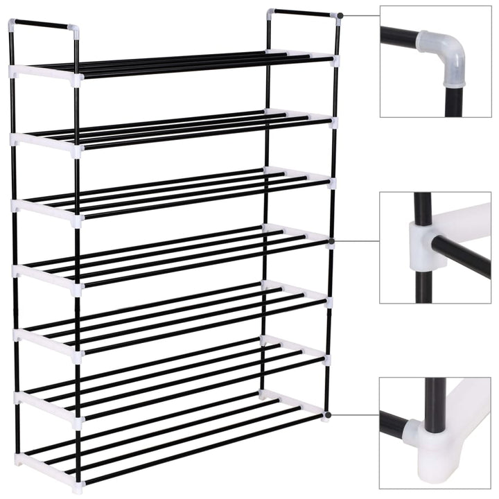 Raft Încălțăminte Cu 7 Etajere Din Metal Și Plastic,