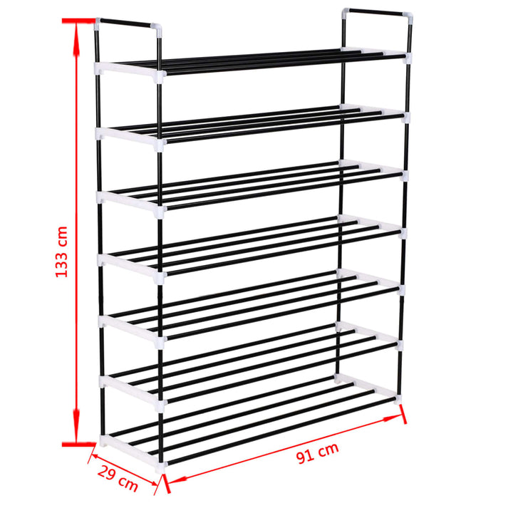 Raft Încălțăminte Cu 7 Etajere Din Metal Și Plastic,