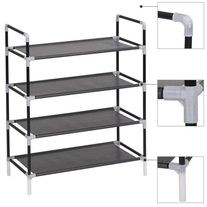 Raft Încălțăminte Cu 4 Rafturi, Metal Și Textil Nețesut,