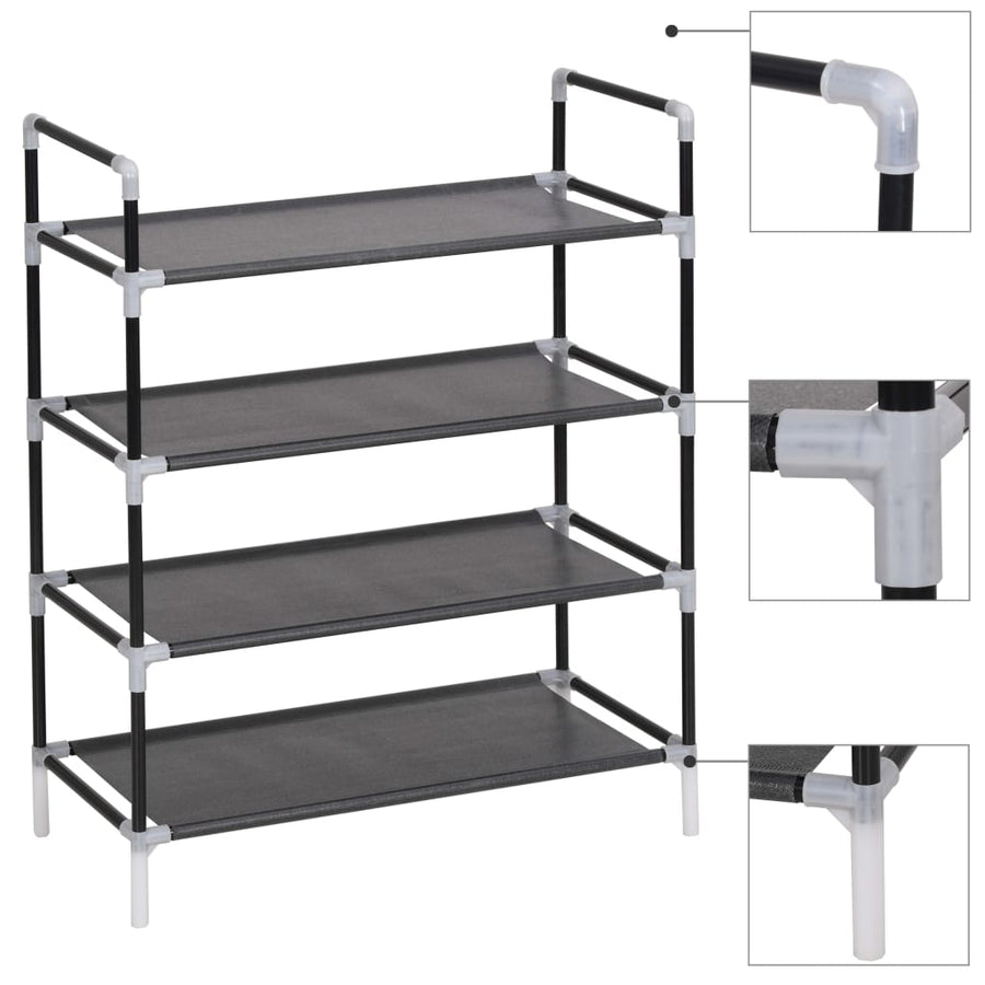 Raft Încălțăminte Cu 4 Rafturi, Metal Și Textil Nețesut,