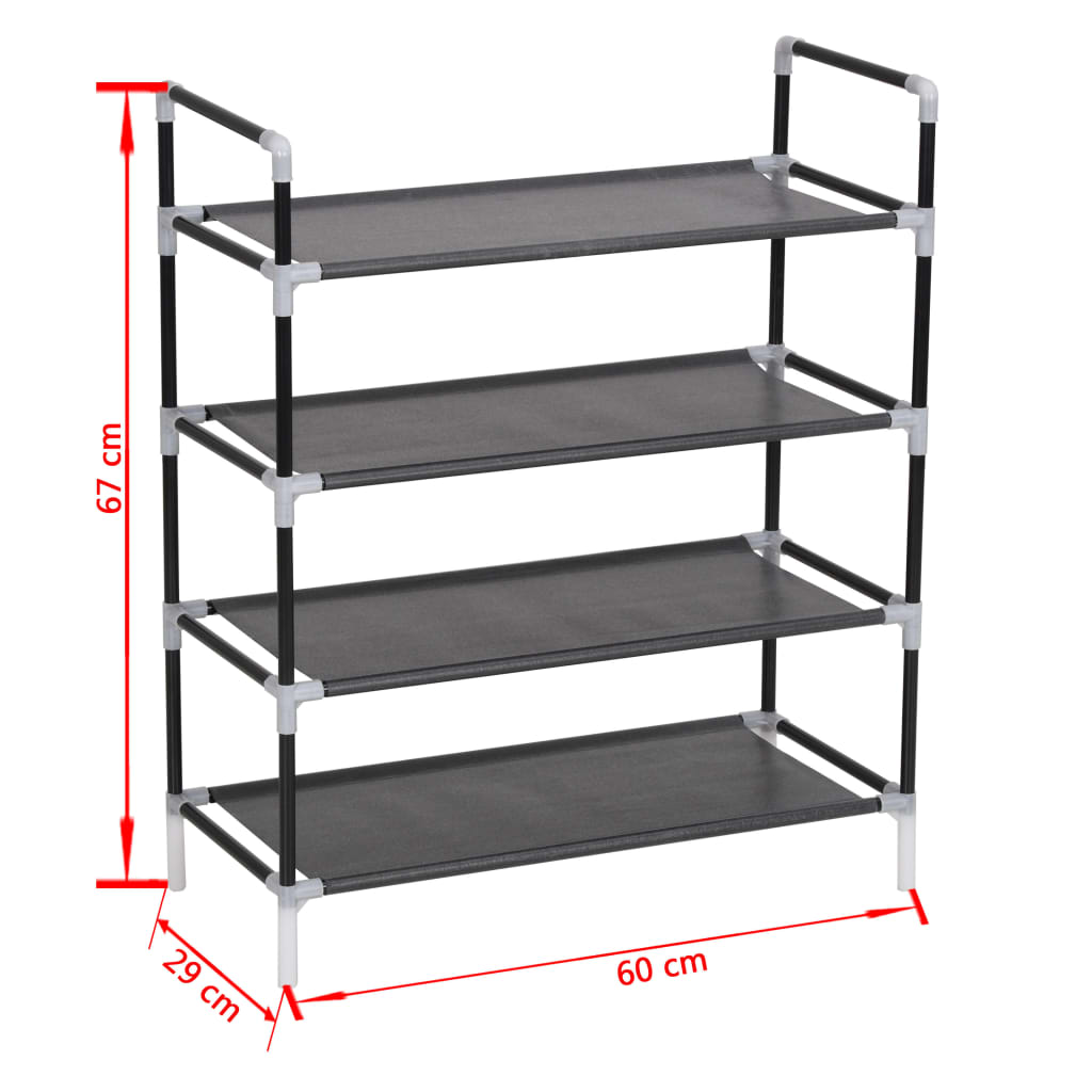 Raft Încălțăminte Cu 4 Rafturi, Metal Și Textil Nețesut,