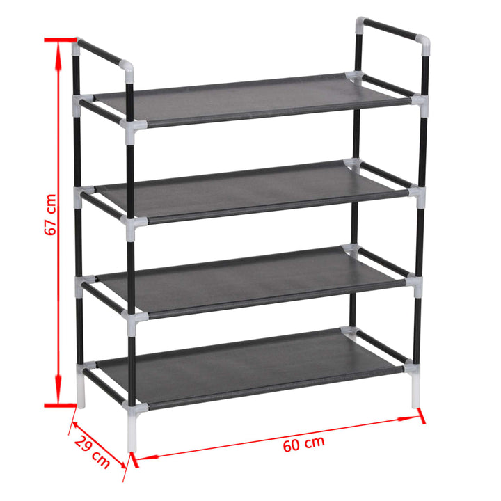 Raft Încălțăminte Cu 4 Rafturi, Metal Și Textil Nețesut,