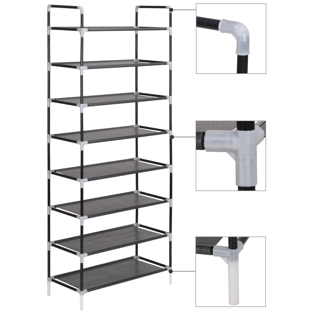 Raft Încălțăminte Cu 4 Rafturi, Metal Și Textil Nețesut,