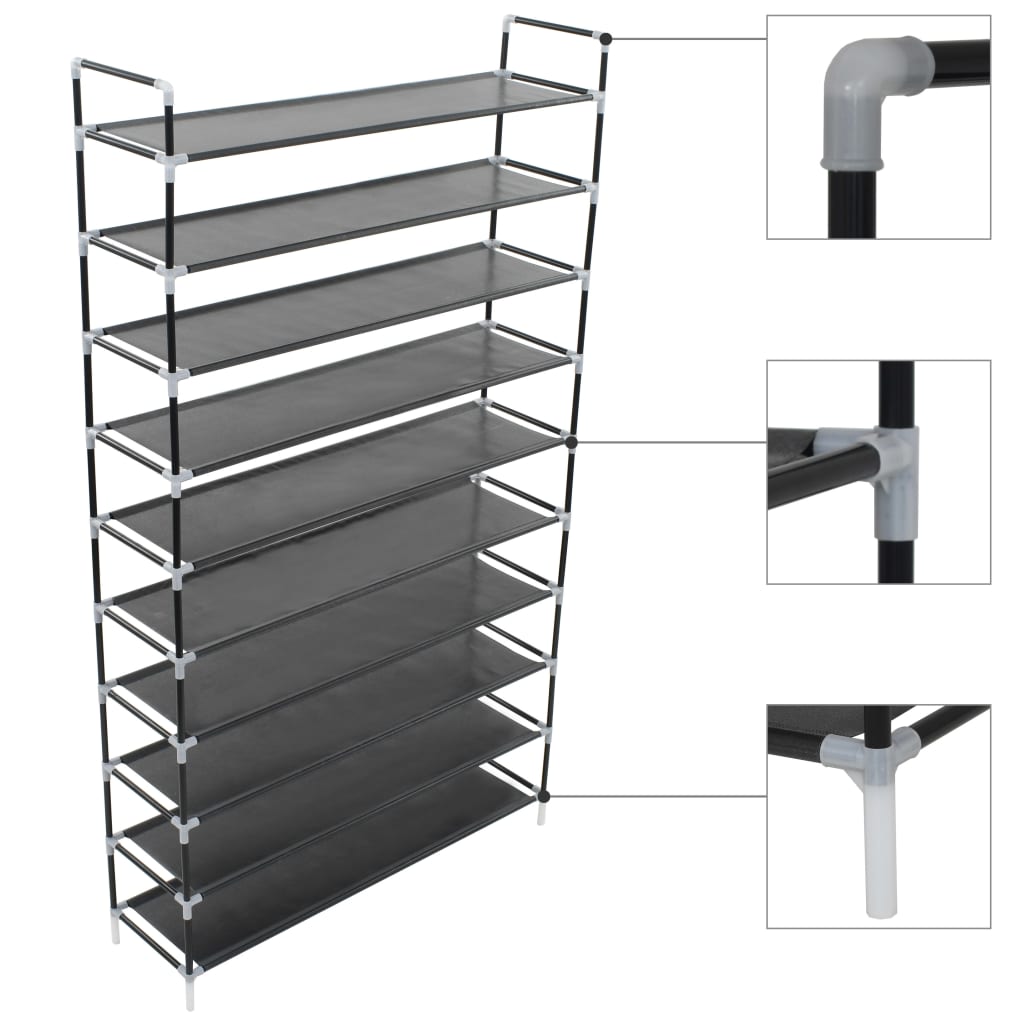 Raft Încălțăminte Cu 4 Rafturi, Metal Și Textil Nețesut,