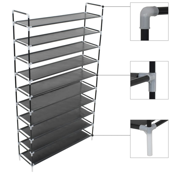 Raft Încălțăminte Cu 4 Rafturi, Metal Și Textil Nețesut,