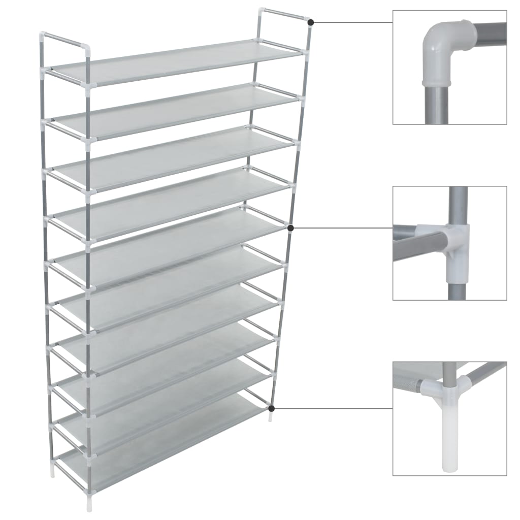 Raft Încălțăminte Cu 4 Rafturi, Metal Și Textil Nețesut,