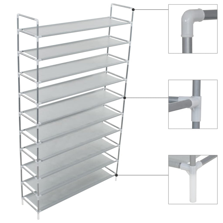 Raft Încălțăminte Cu 4 Rafturi, Metal Și Textil Nețesut,
