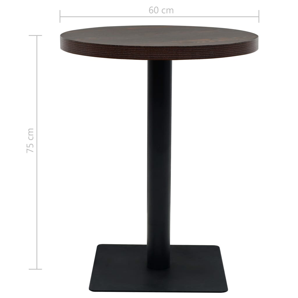 Masă Bistro, Mdf Și Oțel, Rotundă, 60X75 Cm,
