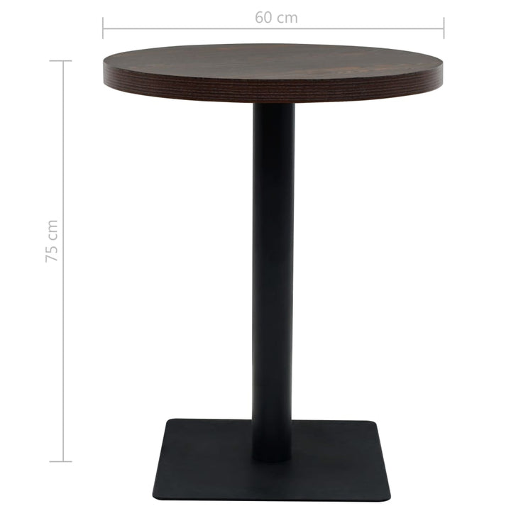 Masă Bistro, Mdf Și Oțel, Rotundă, 60X75 Cm,