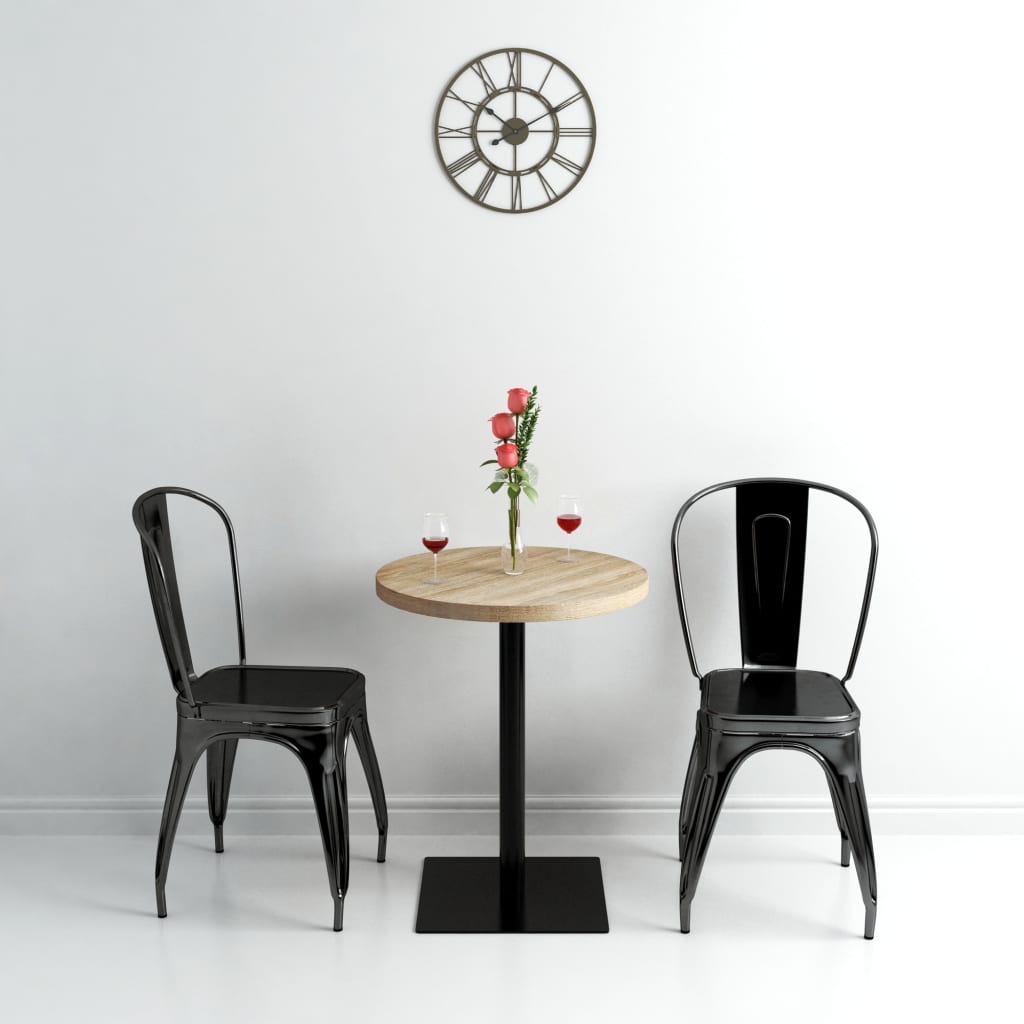 Masă Bistro, Mdf Și Oțel, Rotundă, 60X75 Cm,