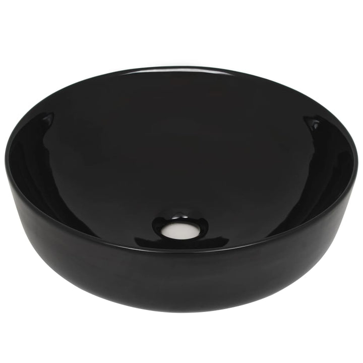 Chiuvetă Din Ceramică, Rotundă, 41,5 X 13,5 Cm, Negru