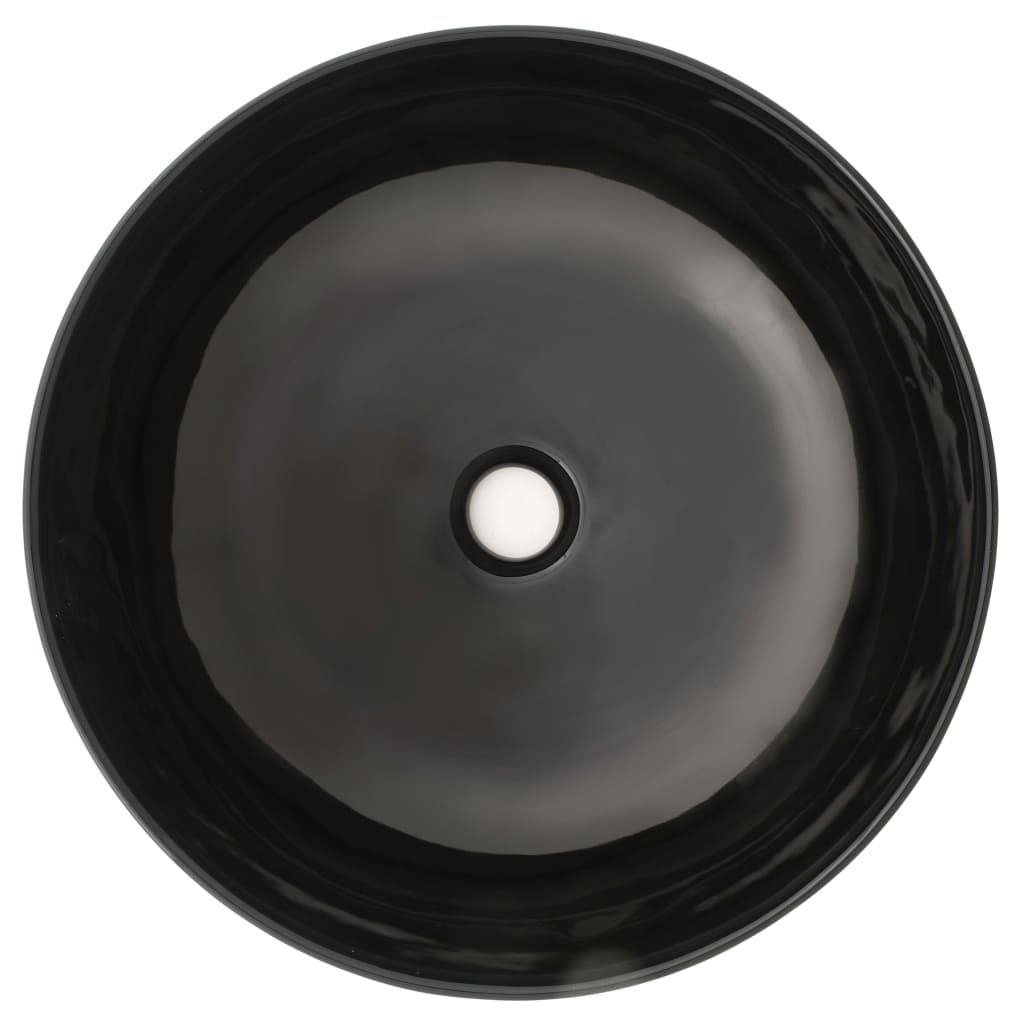Chiuvetă Din Ceramică, Rotundă, 41,5 X 13,5 Cm, Negru