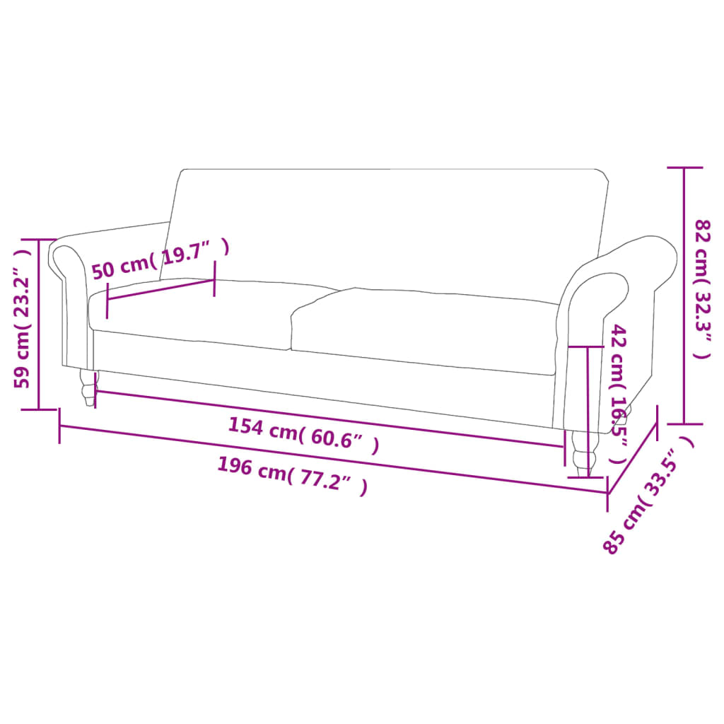 Canapea Extensibilă Cu Cotiere/2 Locuri, Maro, Velur Artificial