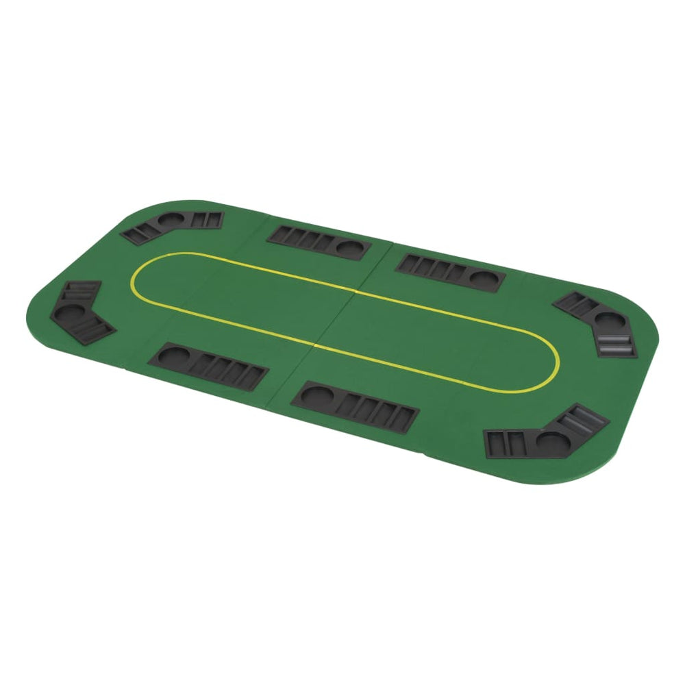 Blat Masă Poker 8 Jucători, Pliabil În 4, Dreptunghiular, Verde