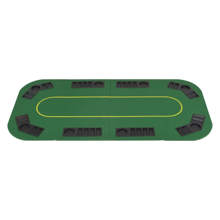 Blat Masă Poker 8 Jucători, Pliabil În 4, Dreptunghiular, Verde