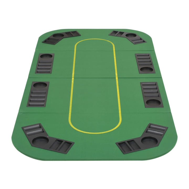 Blat Masă Poker 8 Jucători, Pliabil În 4, Dreptunghiular, Verde
