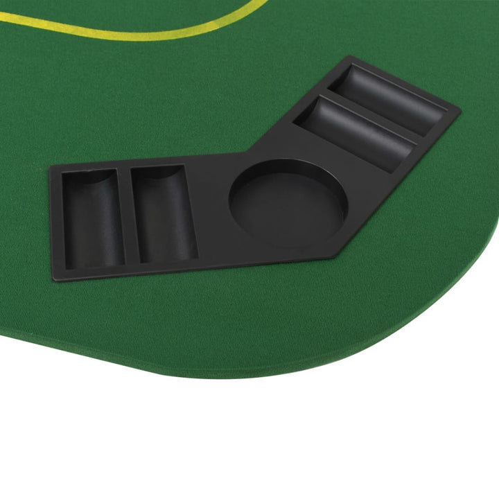 Blat Masă Poker 8 Jucători, Pliabil În 4, Dreptunghiular, Verde