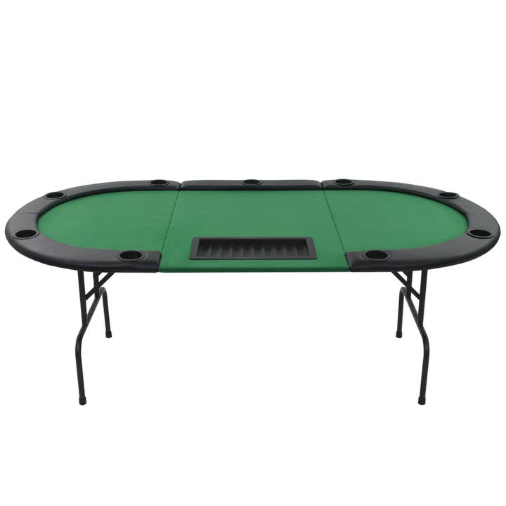Masă De Poker Pliabilă În 3, Pentru 9 Jucători, Oval, Verde