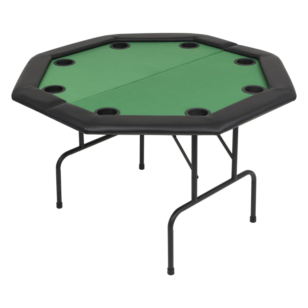 Masă Poker Pliabilă În Două Părți, 8 Jucători, Octogonal, Verde
