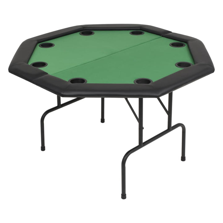 Masă Poker Pliabilă În Două Părți, 8 Jucători, Octogonal, Verde
