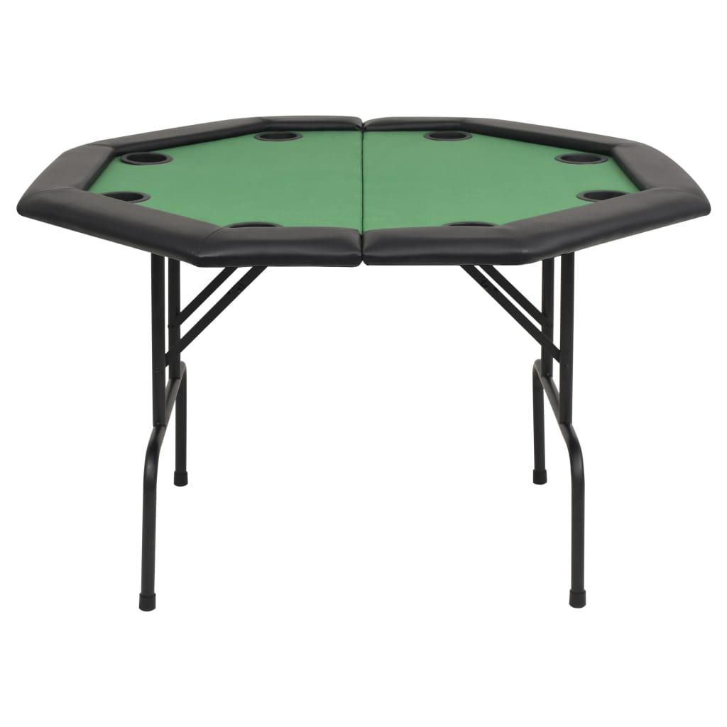 Masă Poker Pliabilă În Două Părți, 8 Jucători, Octogonal, Verde