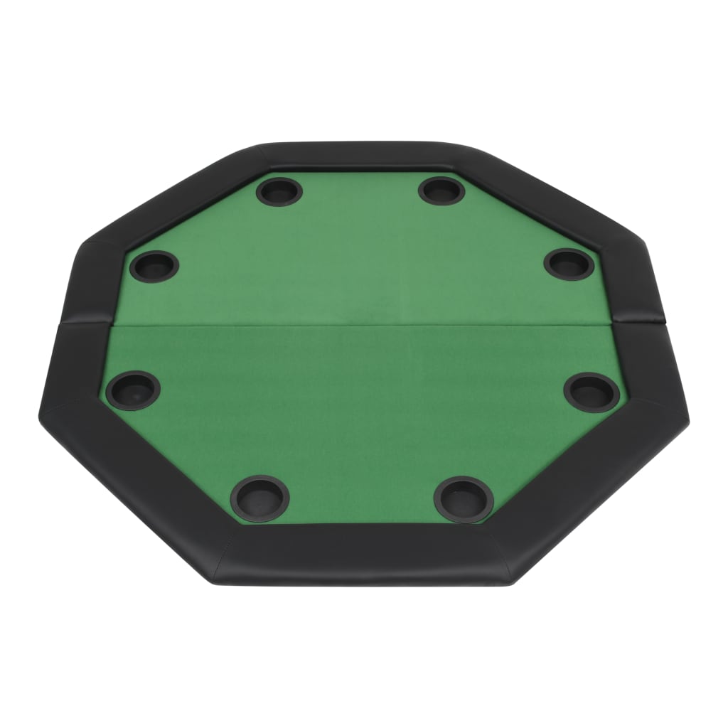 Masă Poker Pliabilă În Două Părți, 8 Jucători, Octogonal, Verde