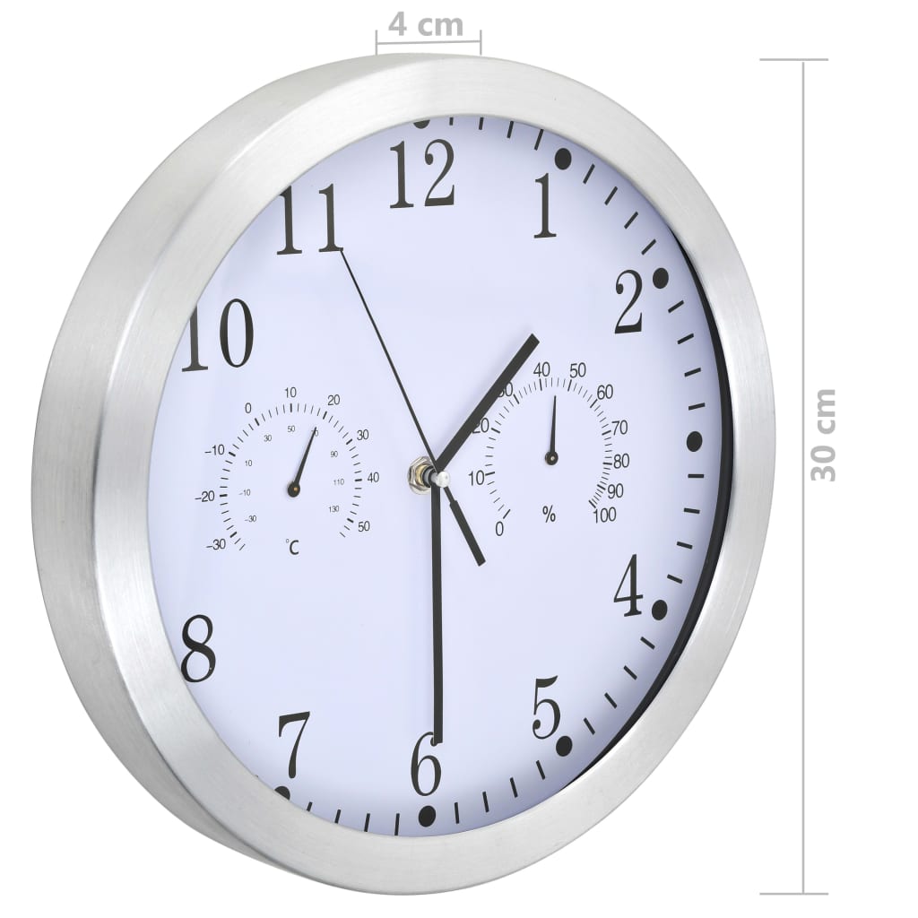 Ceas Perete, Mecanism Cuarț, Higrometru/Termometru, , 30 Cm
