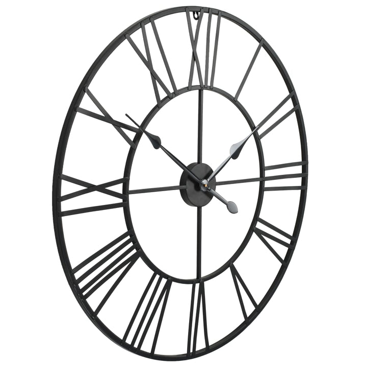 Ceas De Perete Vintage, Cu Cuarț, Lemn Și Metal, Xxl, 80 Cm