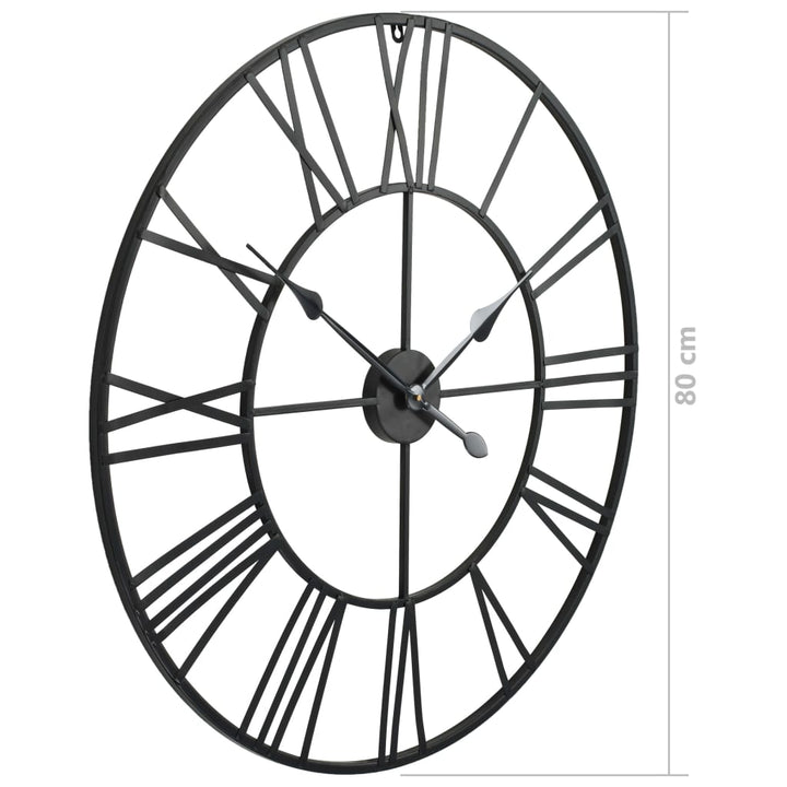 Ceas De Perete Vintage, Cu Cuarț, Lemn Și Metal, Xxl, 80 Cm