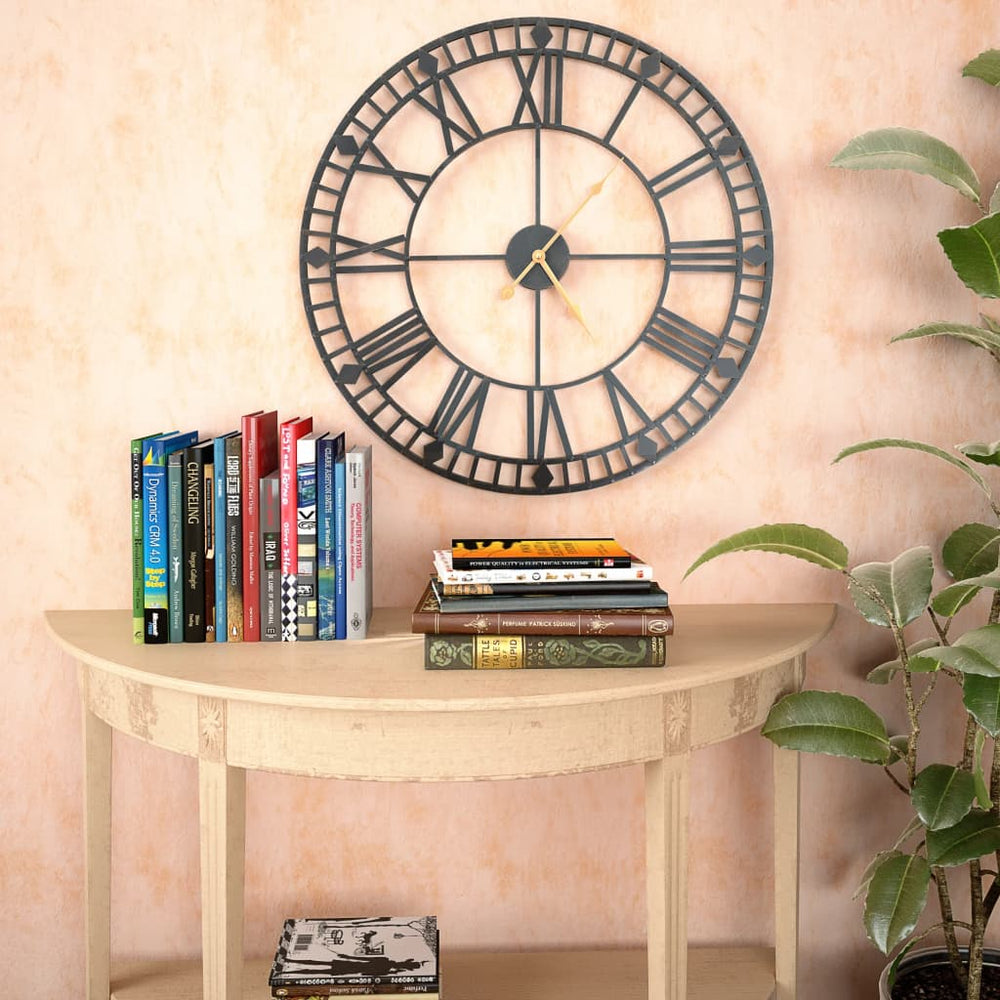 Ceas De Perete Vintage, Cu Cuarț, Mecanism Metal, 60 Cm, Xxl