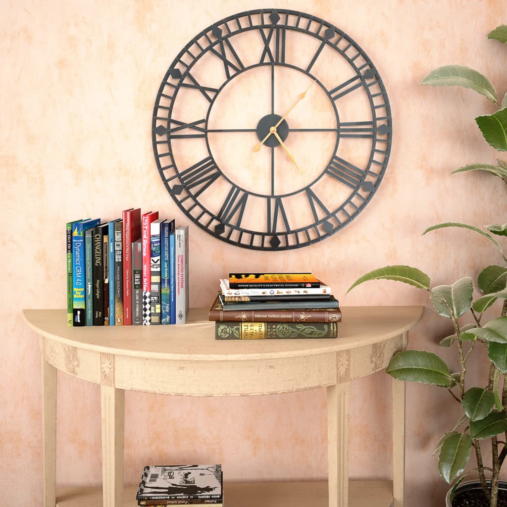 Ceas De Perete Vintage, Cu Cuarț, Mecanism Metal, 60 Cm, Xxl