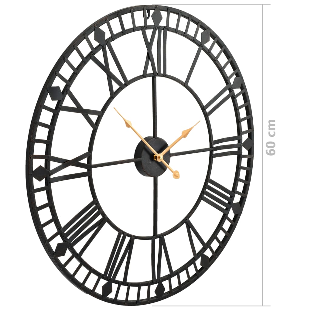 Ceas De Perete Vintage, Cu Cuarț, Mecanism Metal, 60 Cm, Xxl