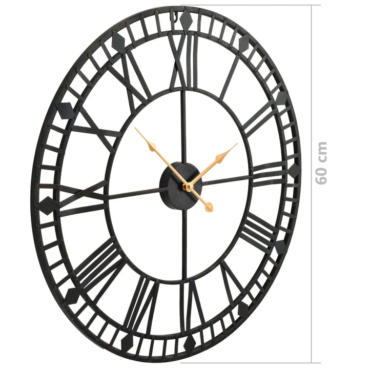 Ceas De Perete Vintage, Cu Cuarț, Mecanism Metal, 60 Cm, Xxl