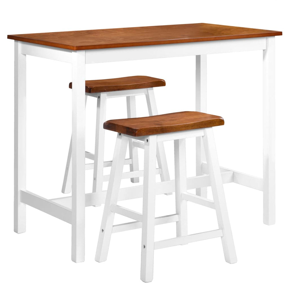 Set Mobilier Tip Bar, Masă Și Scaune, 3 Piese, Lemn Masiv